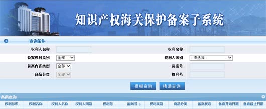 知识产权海关保护备案子系统